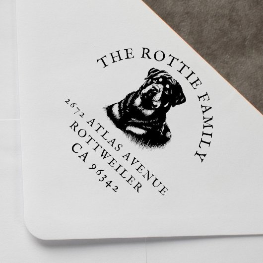 Rottweiler Dog Familienaam Retouradres Rubberstempel