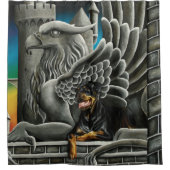 Rottweiler Dog Fantasy Gargoyle Douchegordijn (Voorkant)