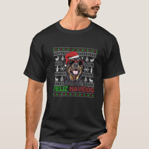 Rottweiler Dog Feliz Navidog Funny Kerstmis T-shirt