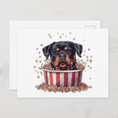 Rottweiler Dog Film Popcorn Bucket Briefkaart (Voorkant / Achterkant)