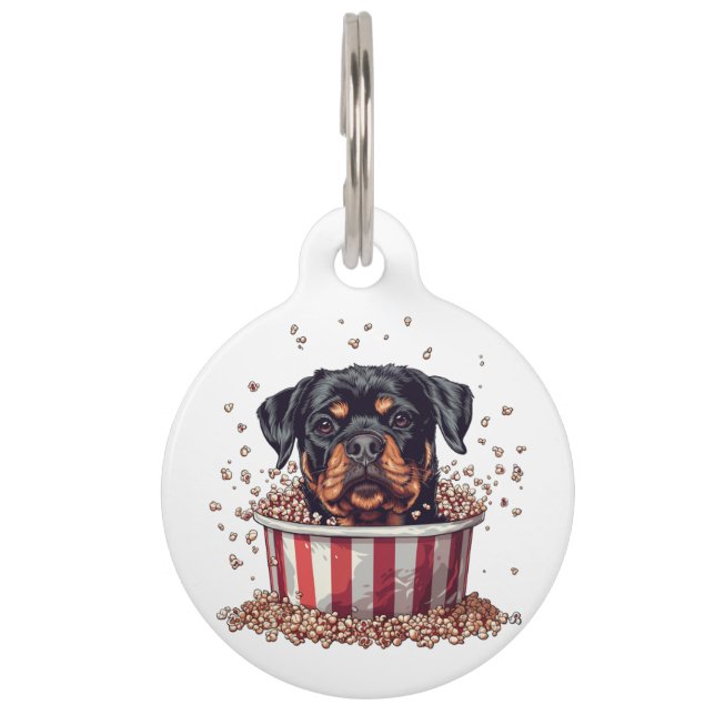 Rottweiler Dog Film Popcorn Bucket Huisdierpenning (Voorkant)