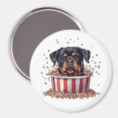 Rottweiler Dog Film Popcorn Bucket Magneet (Voorkant / Achterkant)