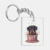 Rottweiler Dog Film Popcorn Bucket Sleutelhanger (Voorkant Links)