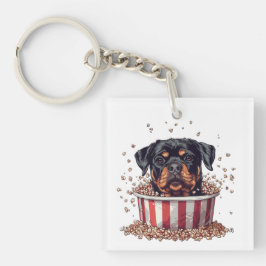 Rottweiler Dog Film Popcorn Bucket Sleutelhanger