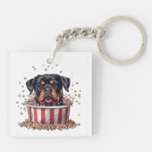 Rottweiler Dog Film Popcorn Bucket Sleutelhanger (Achterkant)