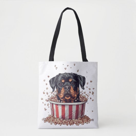 Rottweiler Dog Film Popcorn Bucket Tote Bag (Voorkant)