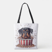 Rottweiler Dog Film Popcorn Bucket Tote Bag (Achterkant)