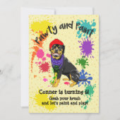 Rottweiler Dog Fun Art Verjaardagsfeest Uitnodigin Kaart (Voorkant)