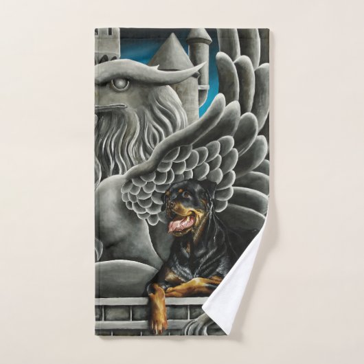 Rottweiler Dog Gargoyle Fantasy Bad Handdoek (Handdoek)