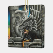 Rottweiler Dog Gargoyle Fantasy Keramisch Ornament (Links)