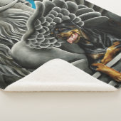 Rottweiler Dog Gargoyle Fantasy Sherpa Deken (3/4)