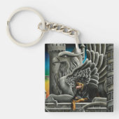 Rottweiler Dog Gargoyle Fantasy Sleutelhanger (Voorkant)