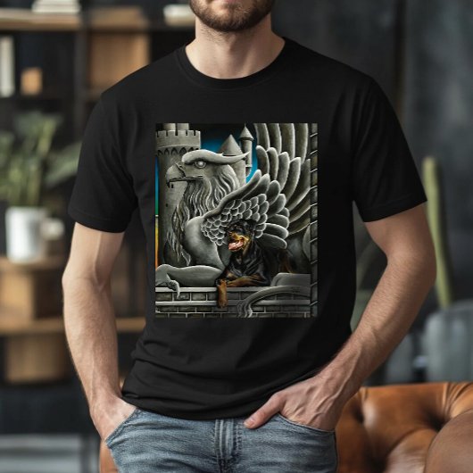 Rottweiler Dog Gargoyle Fantasy T-shirt