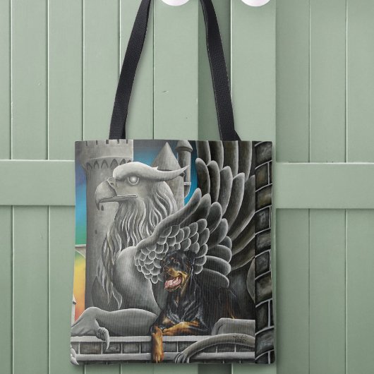 Rottweiler Dog Gargoyle Fantasy Tote Bag