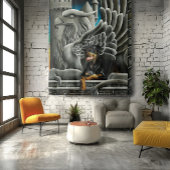 Rottweiler Dog Gargoyle Fantasy Wandkleed