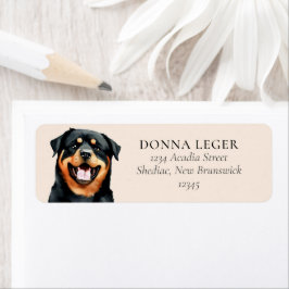 Rottweiler Dog gepersonaliseerd adres Etiket