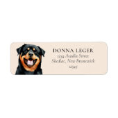 Rottweiler Dog gepersonaliseerd adres Etiket (Voorkant)