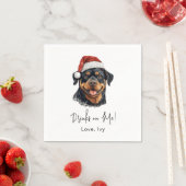 Rottweiler Dog Gepersonaliseerde Drinken Op Mij Servet (Insitu)