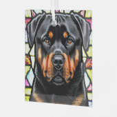 Rottweiler Dog "Glas in lood" Glas Ornament (Voorkant links)