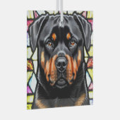 Rottweiler Dog "Glas in lood" Glas Ornament (Voorkant Rechts)
