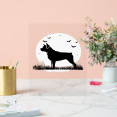 Rottweiler Dog – Halloween Moon Silhouette Oversiz Acryl Bord (Huwelijk)