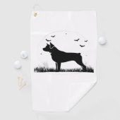 Rottweiler Dog – Halloween Moon Silhouette Oversiz Golfhanddoek (Insitu)