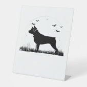 Rottweiler Dog – Halloween Moon Silhouette Oversiz Reclamebord Met Voetstuk (Voorkant)