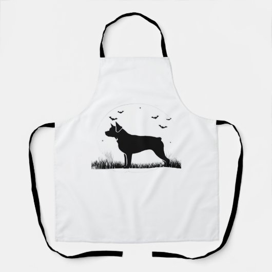 Rottweiler Dog – Halloween Moon Silhouette Oversiz Schort (Voorkant)