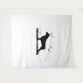 Rottweiler Dog – Halloween Moon Silhouette Oversiz Wandkleed (Voorkant (horizontaal))