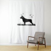 Rottweiler Dog – Halloween Moon Silhouette Oversiz Wandkleed (In situ)