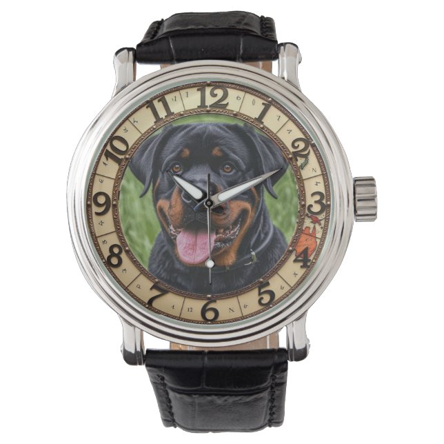 Rottweiler Dog Horloge (Voorkant)