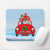 Rottweiler Dog in auto met kerstman Muismat (Met muis)