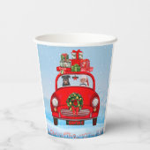 Rottweiler Dog in auto met kerstman Papieren Bekers (Achterkant)