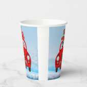 Rottweiler Dog in auto met kerstman Papieren Bekers (Links)