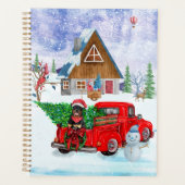 Rottweiler Dog in kerstcadeauwagen Planner (Voorkant)