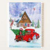 Rottweiler Dog in kerstcadeauwagen Planner (Achterkant)