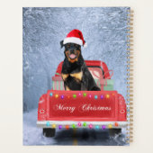 Rottweiler Dog in sneeuw, met kersttruck Planner (Achterkant)