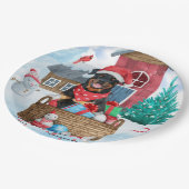 Rottweiler Dog in sneeuwkersthondenhuis Papieren Bordje (Gekanteld)