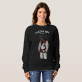 Rottweiler Dog Judo Karate Master in White Judogi Trui (Voorkant volledig)