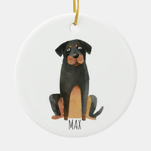 Rottweiler Dog Keramisch Ornament (Voorkant)