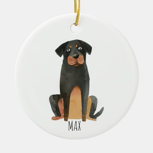 Rottweiler Dog Keramisch Ornament (Voorkant)