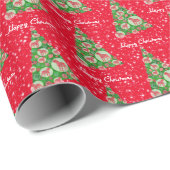 Rottweiler Dog kerstboomfeestdag rood Cadeaupapier (Rol Hoek)