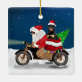 Rottweiler Dog Kerstkerstkerstman Keramisch Ornament (Achterkant)