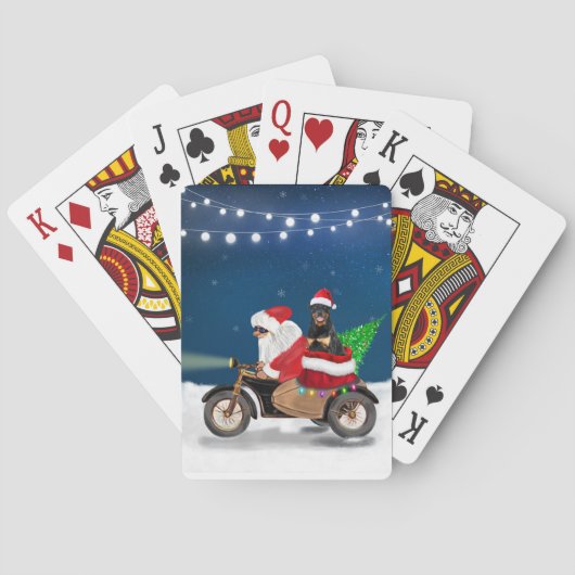 Rottweiler Dog Kerstkerstkerstman Pokerkaarten (Achterkant)