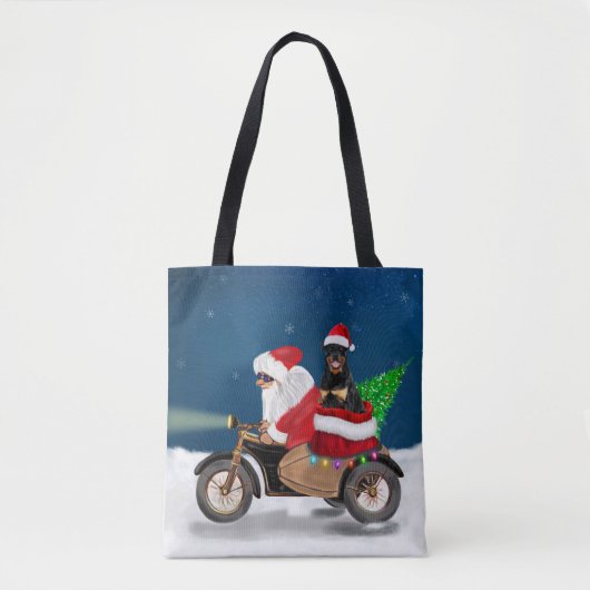 Rottweiler Dog Kerstkerstkerstman Tote Bag (Voorkant)
