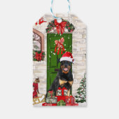 Rottweiler Dog Kerstmis Cadeaulabel (Achterkant)