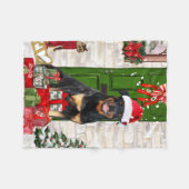 Rottweiler Dog Kerstmis Fleece Deken (Voorkant (Horizontaal))