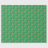 Rottweiler Dog Kerstmis Groen Cadeaupapier (Vlak)