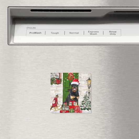 Rottweiler Dog Kerstmis Magneet (Insitu (Vaatwasser))