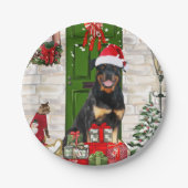 Rottweiler Dog Kerstmis Papieren Bordje (Voorkant)